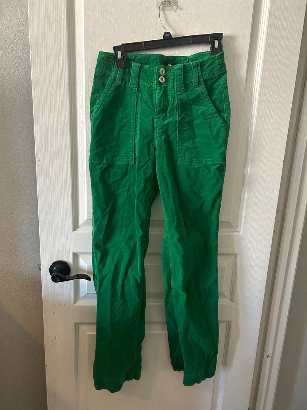 Women's Straight Leg Corduroy Pants in Green